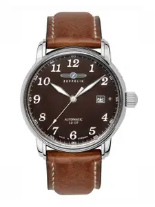 ZEPPELIN Men Textured Dial & Leather Straps Analogue Automatic Motion Powered Watch 86563