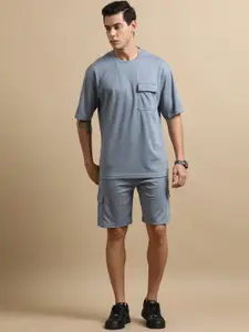 Bushirt Round Neck T-Shirt & Shorts Oversized Co-Ords