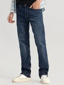 Snitch Blue Men Smart Straight Fit Light Fade Jeans