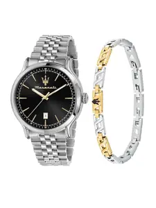 Maserati Men Embellished Dial & Bracelet Style Straps Analogue Watch R8853118029