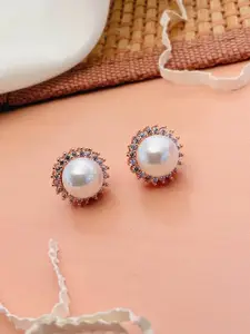 ABDESIGNS Rose Gold-Plated Classic Studs Earrings