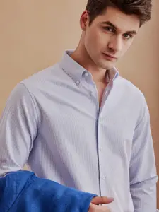 Aldeno Comfort Vertical Striped Button-Down Collar Long Sleeves Cotton Casual Shirt