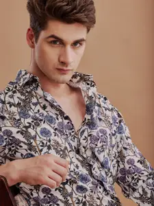 Aldeno Comfort Floral Printed Spread Collar Long Sleeves Regular Fit Cotton Casual Shirt