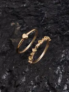 Accessorize Set Of 2 Star And Moon Detail Finger Rings