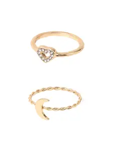 Accessorize Set Of 2 Crystals Finger Ring