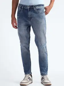 Flying Machine Men Tapered Fit Low-Rise Mildly Distressed Stretchable Cotton Jeans