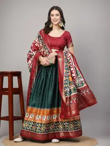 BAESD Printed Semi Stitched Lehenga & Unstitched Blouse With Dupatta