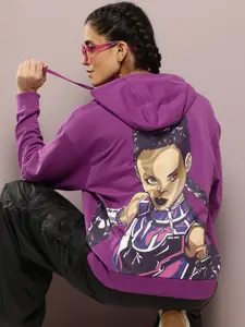 Kook N Keech Marvel Women Printed Hooded Sweatshirt