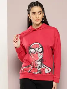 Kook N Keech Marvel Spider-Man Printed Hooded Sweatshirt