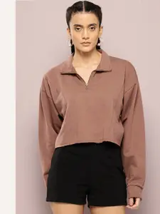 Kook N Keech Graphic Print Crop Sweatshirt