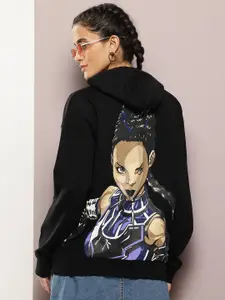 Kook N Keech Marvel Women Printed Hooded Sweatshirt