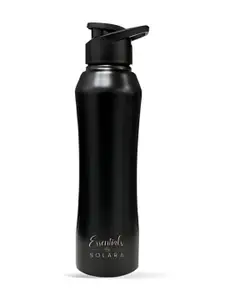 Solara Black Single Stainless Steel Single Wall Vacuum Water Bottle 1L