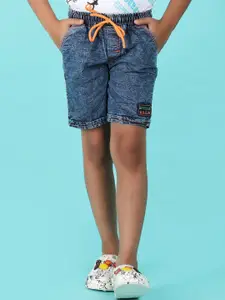 V-Mart Boys Washed Mid-Rise Regular Denim Shorts