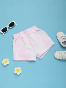 V-Mart Girls Tie & Dye Printed Mid-Rise Regular Shorts