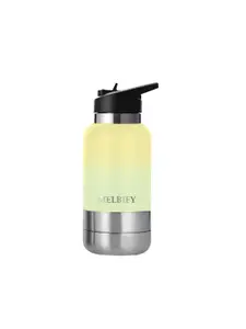 MELBIFY Yellow & Black Stainless Steel Double Wall Vacuum Water Bottle 1 L