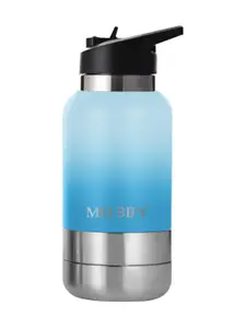 MELBIFY Blue & Black Stainless Steel Solid Double Wall Vacuum Water Bottle 1 L