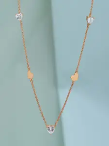 Carlton London 925 Sterling Silver Rose Gold-Plated Necklace