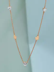 Carlton London 925 Sterling Silver Rose Gold-Plated Necklace