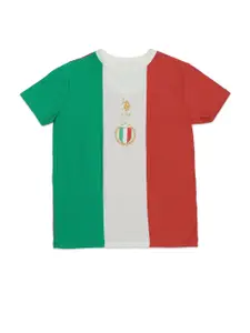 U.S. Polo Assn. Kids Boys Colourblocked Cotton T-shirt