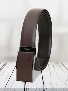 INVICTUS Men Textured Leather Slider Buckle Formal Belt