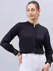 Style Quotient Smart Band Collar Shirt Style Top