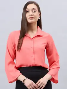 Style Quotient Smart Spread Collar Flared Sleeves Formal Shirt