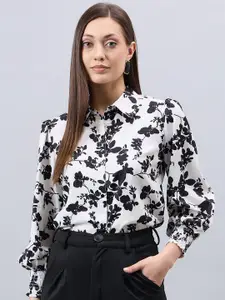 Style Quotient Smart Floral Printed Spread Collar Long Sleeves Cotton Casual Shirt