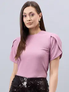Style Quotient Purple Round Neck Regular Top