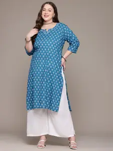 Readiprint Floral Printed Thread Work Kurta