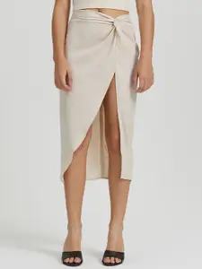 LULU & SKY Twist-Detail A-Line Midi Skirt