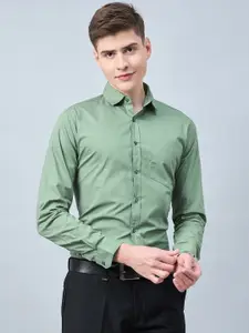 Style Quotient Green Slim Fit Cotton Formal Shirt