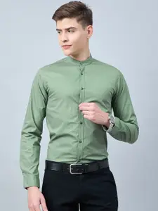 Style Quotient Slim Fit Mandarin Collar Long Sleeves Cotton Formal Shirt