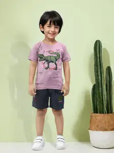 Toonyport Boys Printed Pure Cotton T-shirt With Shorts
