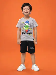 Toonyport Boys Printed Pure Cotton T-shirt With Shorts