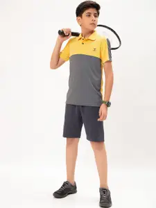 Technosport Boys Summer Vacation Polo Collar UPF50 Slim Fit T-shirt