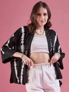 DressBerry Black and White Tie & Dye Shrug