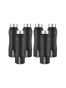 Pexpo BISTRO 6pc Fridge Water Bottle 1L Single wall Black Stainless Steel
