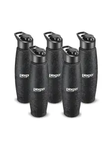 Pexpo Black 5 Pieces Stainless Steel Single Wall Vacuum Water Bottle