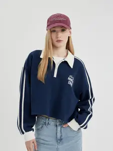 DeFacto Shirt Collar Pure Cotton Pullover