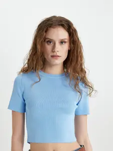 DeFacto Short Sleeves Solid Crop Top