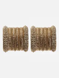 Anouk Set Of 28 Gold-Plated Cubic Zirconia-Studded Bangles