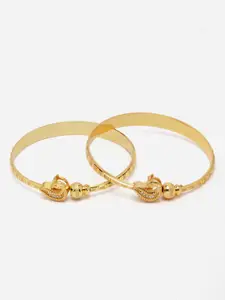 Anouk White Set Of 2 Gold-Plated Cubic Zirconia Studded Bangles