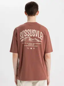 DeFacto Men Typography Round Neck T-shirt