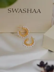 SWASHAA 18K Gold-Plated Stainless Steel Contemporary Studs Earrings
