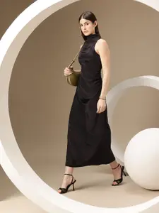 Chemistry Satin Finish A-Line Midi Party Dress