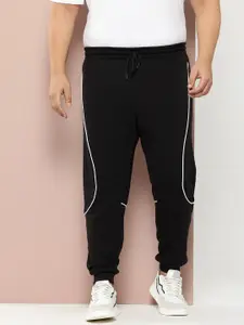 SztoriV Men Plus Size Piping Detailed Solid Joggers