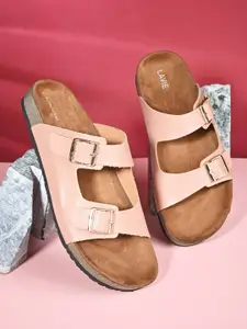 Lavie Buckles Detail Open Toe Flats