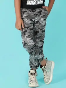 V-Mart Boys Camouflage Printed Mid-Rise Cotton Joggers Trousers