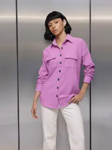 French Connection Ribbed Casual Shirt