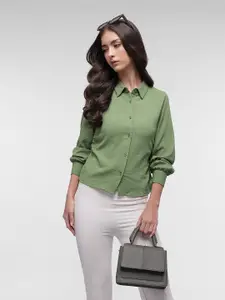French Connection Textured Ruched Casual Shirt